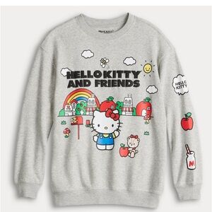 🆕Juniors Hello Kitty and Friends Sweatshirt by Sanrio Gray Size L